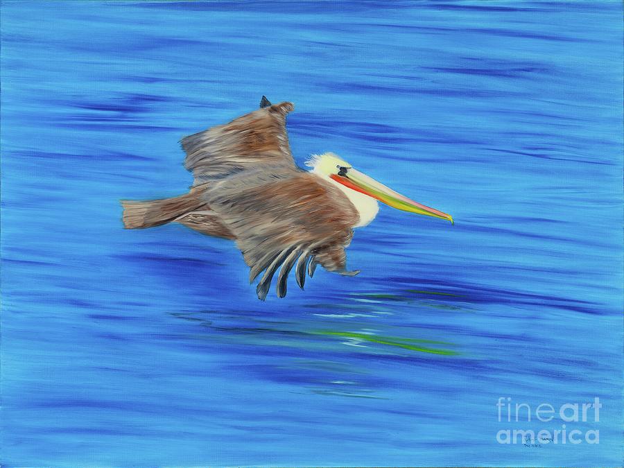 Pelican Painting - Peaceful by Artbysarge Pelican Painting - Peaceful by Artbysarge