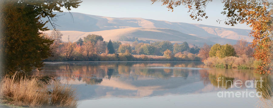 Peaceful Autumn River Panorama Photograph by Carol Groenen