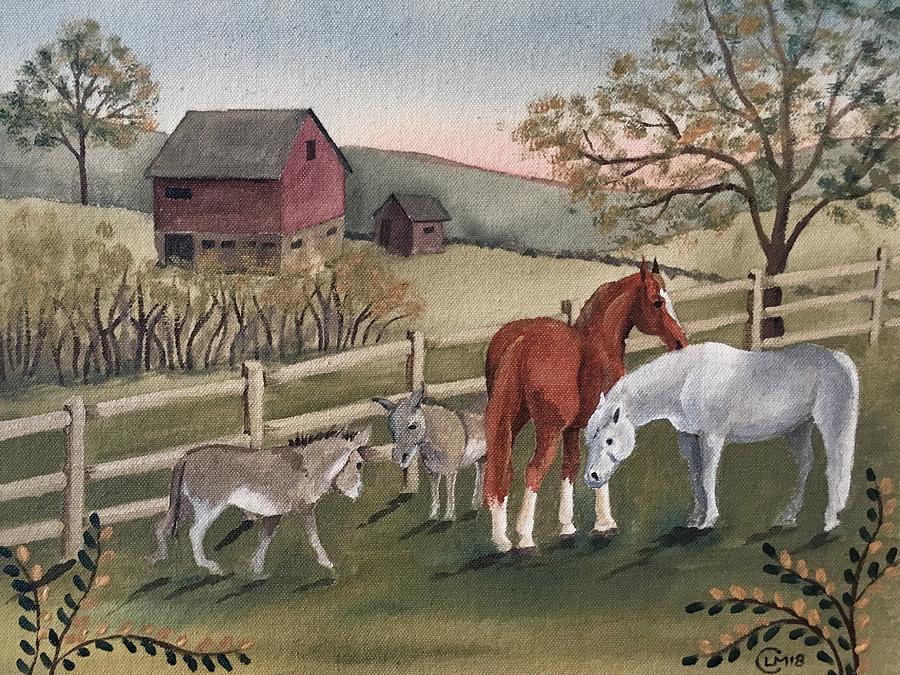 Peaceful Farm Painting by Lisa Curry Mair