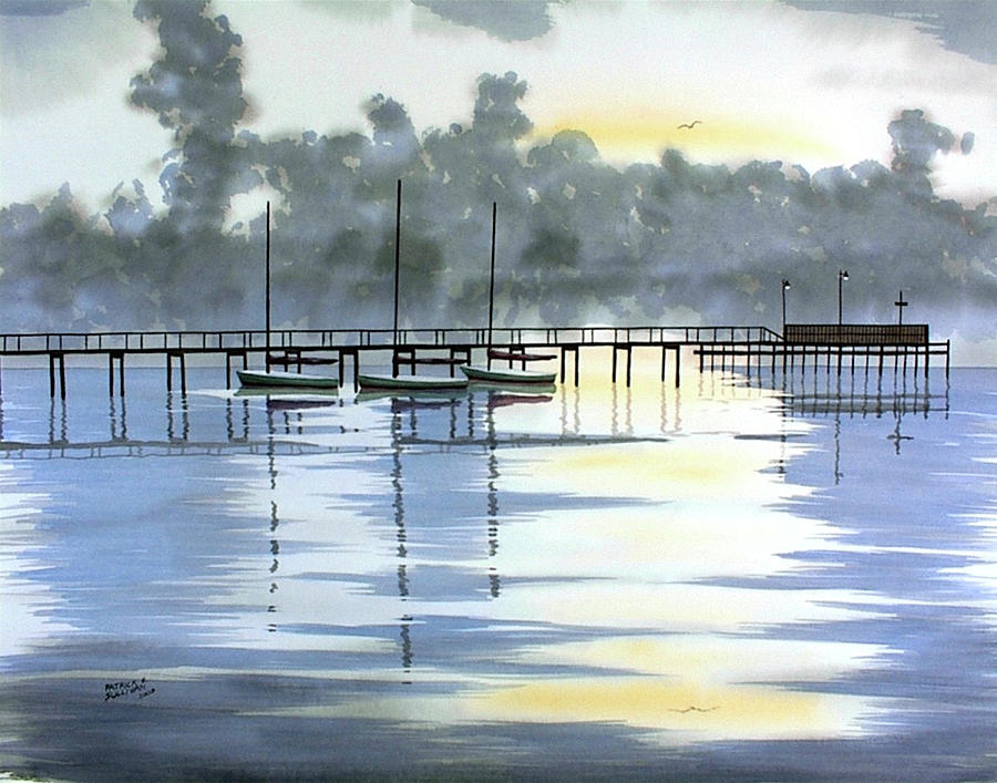Pier Painting - Peaceful Morning by Patrick Sullivan