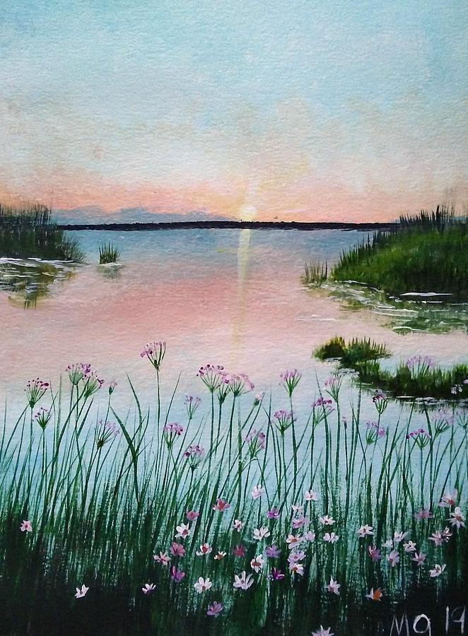 Peaceful Pond Painting by Mindy Gibbs