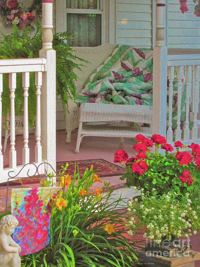Peaceful Porch in a Small Town Photograph by Nancy Lee Moran Fine Art