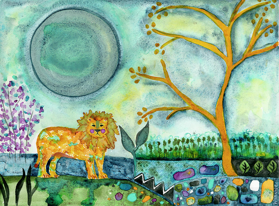 Lion Painting - Peacemaker by Wyanne