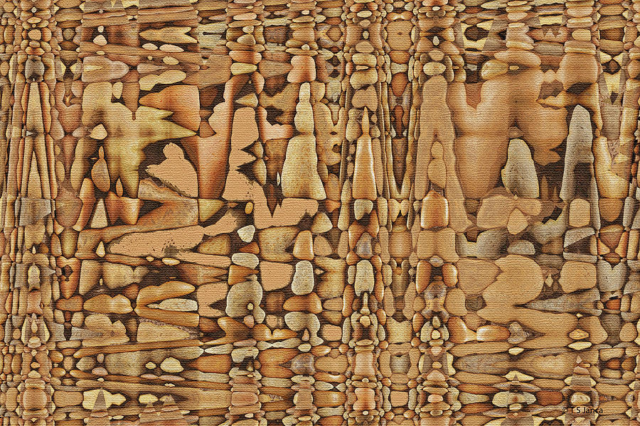 Peach Beach Rocks Abstract 8751w1s Digital Art by Tom Janca