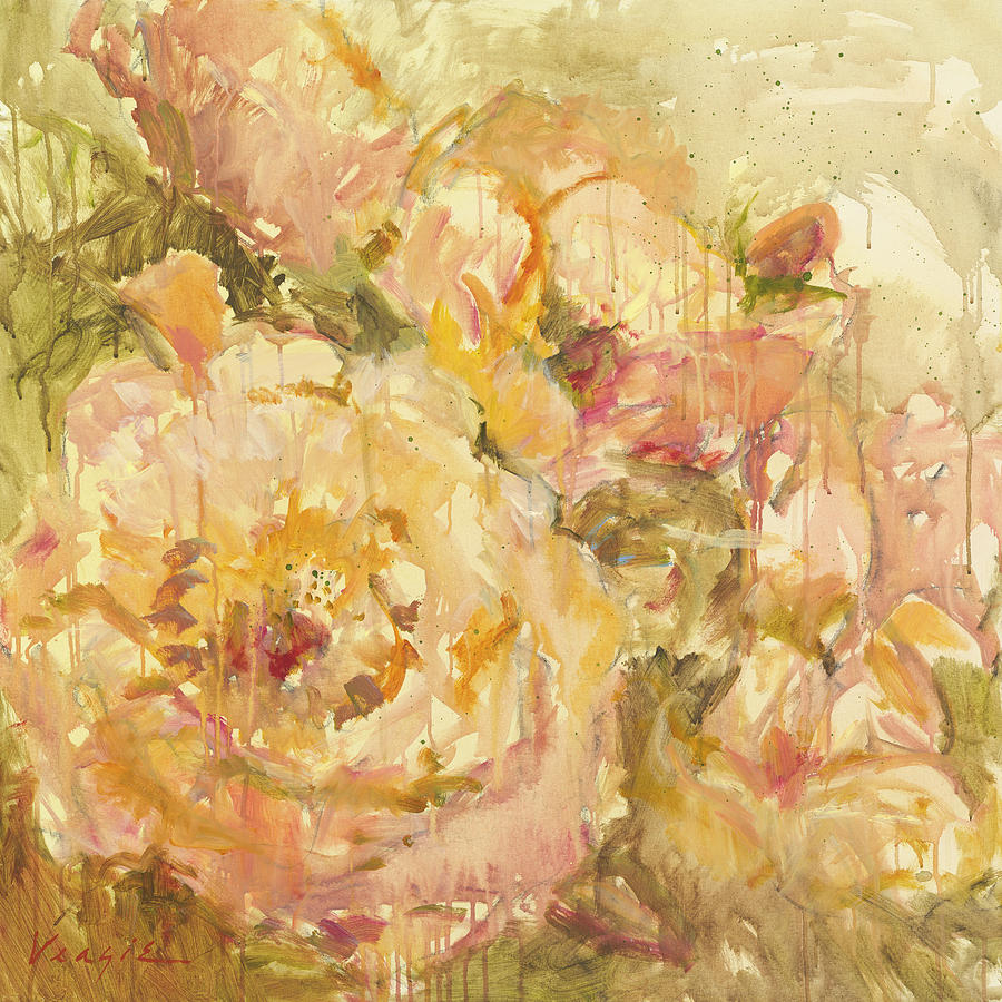 Nature Painting - Peach Flower by Mary Miller Veazie