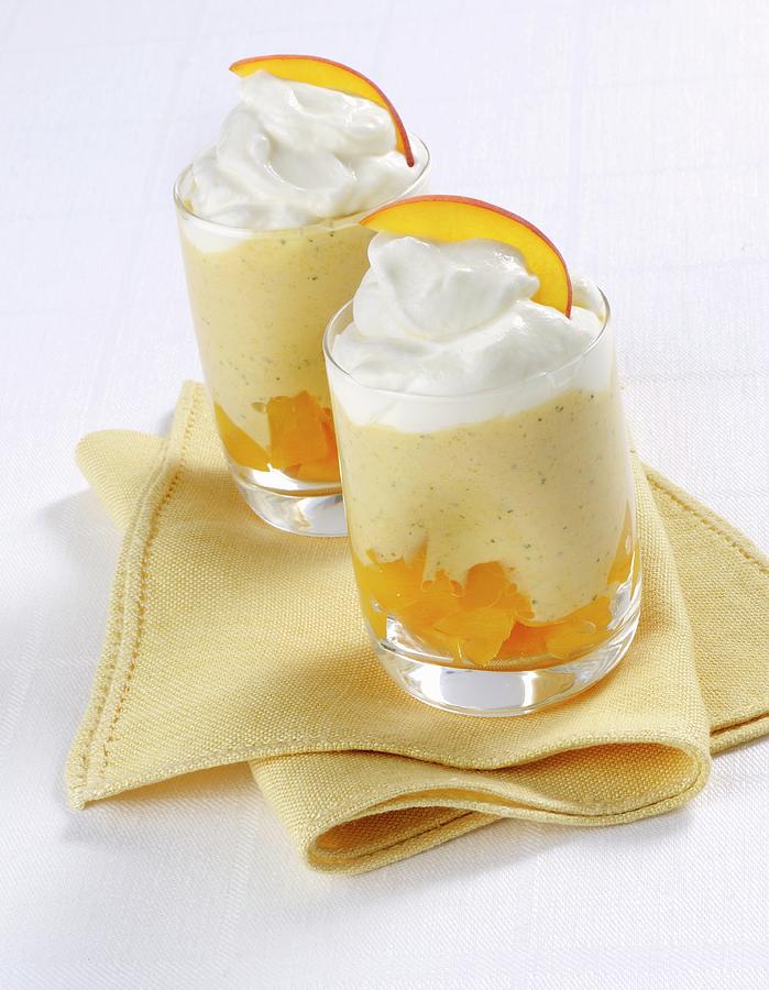 Peach Mousse With Cream Photograph by Franco Pizzochero