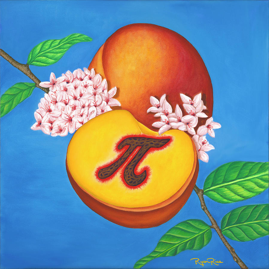 Fruit Painting - Peach Pi by Ryan Rice Fine Art