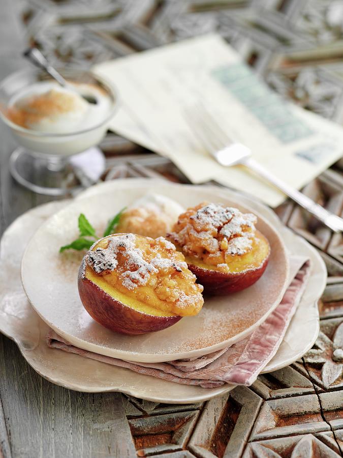Peaches Filled With Amaretti italy Photograph by Gareth Morgans