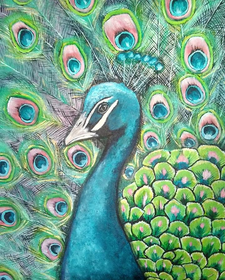 Peacock 2 Painting by Mindy Gibbs - Fine Art America