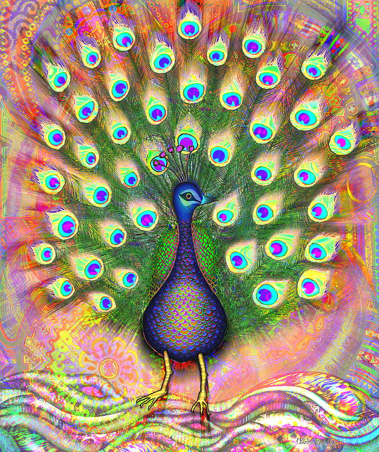 Download Peacock Drawing by Charles Wade