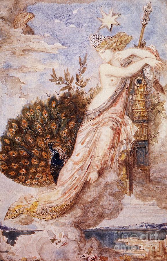Peacock Complaining To Juno By Gustave Moreau Painting by Gustave Moreau