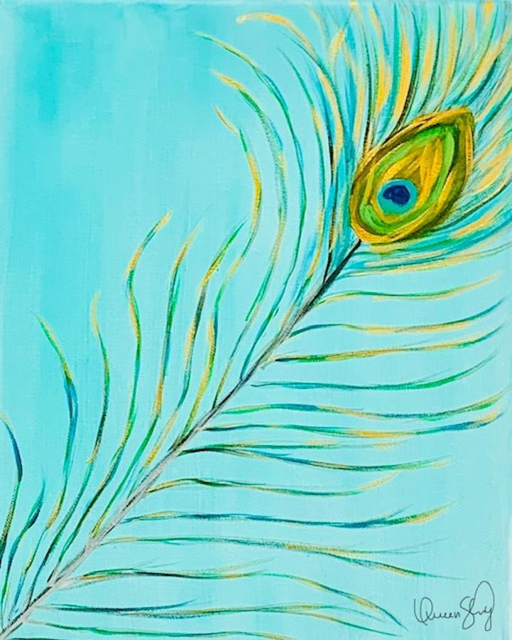 peacock feather painting