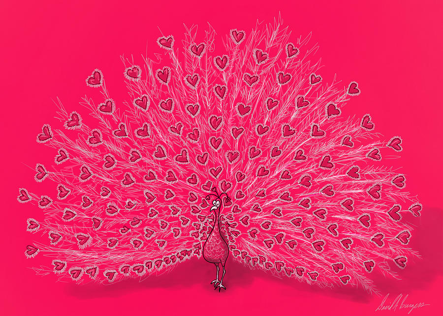 Valentine Peacock Digital Art by David Burgess