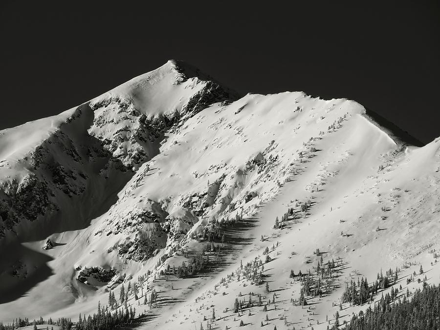 Winter Photograph - Peak 1 B W by Connor Beekman