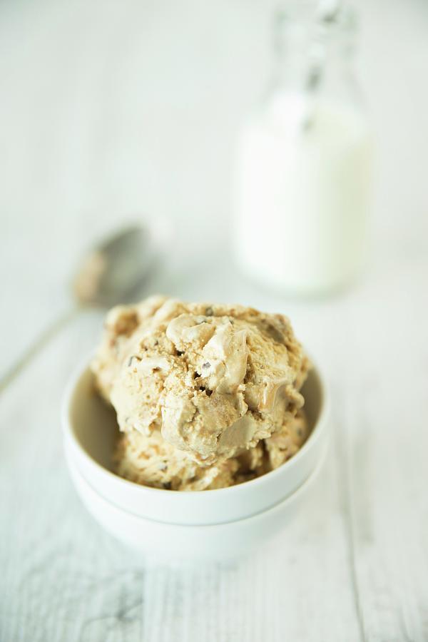 Peanut Butter Ice Cream In A Bowl Photograph by Elle Brooks