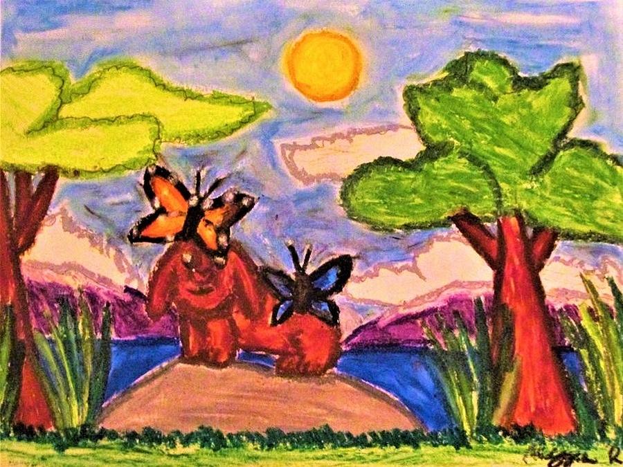 Peanut's Paradise Drawing by Maggie Russell