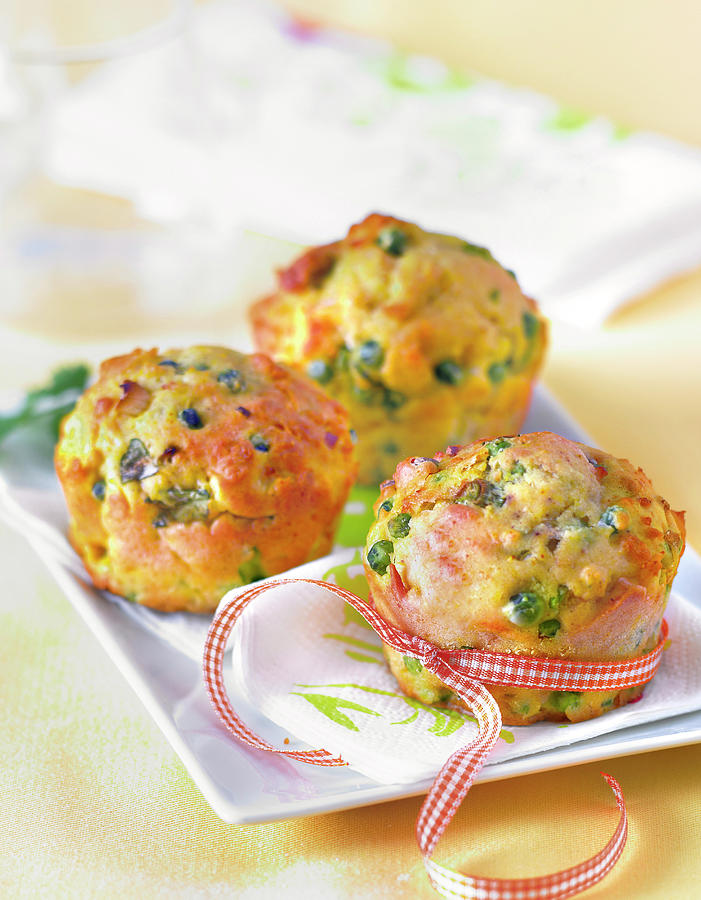 Pea,onion And Curry Savoury Muffins Photograph by Nicolas Edwige