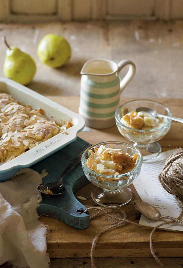 Pear And Almond Cobbler Photograph by The White Ramekins