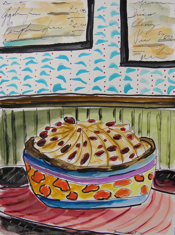 Pear and Dried Cherries Pie Painting by John Williams