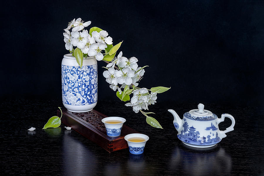 Pear Blossom And Tea Photograph by Gaosl