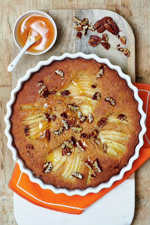 Pear Cake With Ginger And Pecans Photograph by Jonathan Short