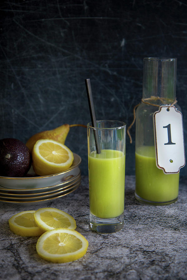 Pear Juice With Avocado And Lemon Photograph by Patricia Miceli