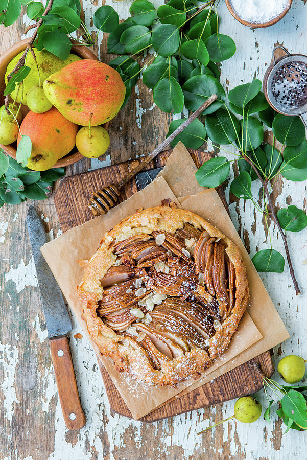 Pear Pie With Honey And Frangipane Photograph by Irina Meliukh