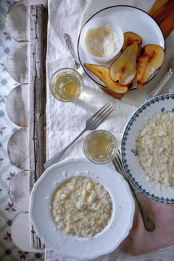 Pear Risotto With Parmesan Cheese Photograph by Patricia Miceli