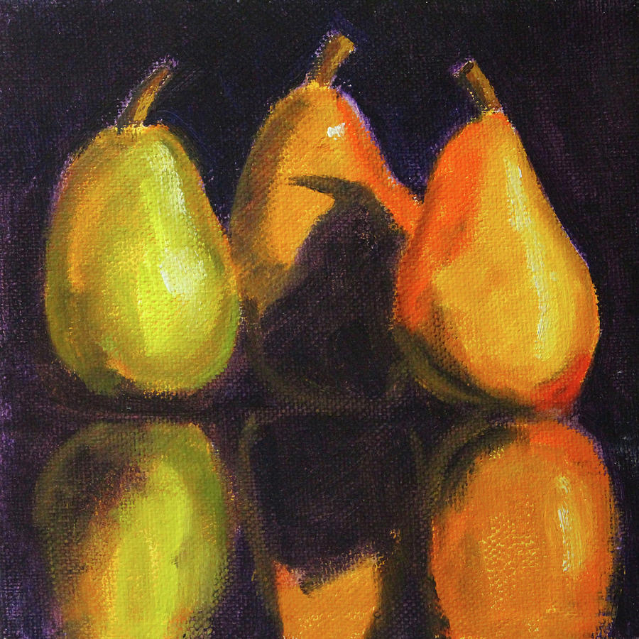 Pear Shadows Still Life Painting by Nancy Merkle