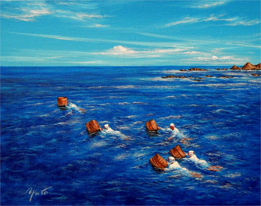 Pearl Divers, Japan Painting by John YATO