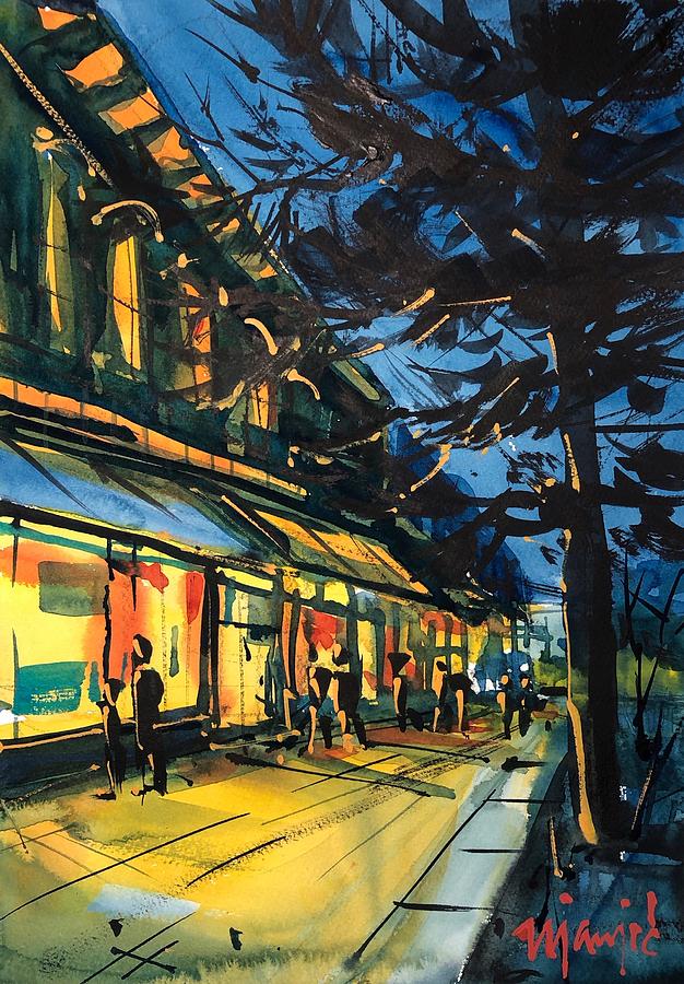 Pearl Street - Boulder Bookstore at Night Painting by Ugljesa Janjic ...