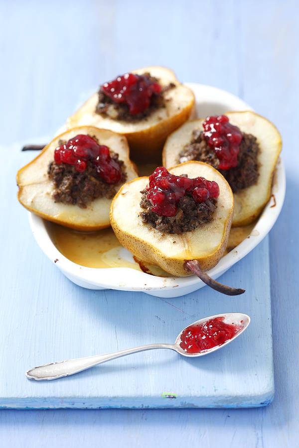Pears Filled With Chicken Livers And Cranberries Photograph by Rua Castilho