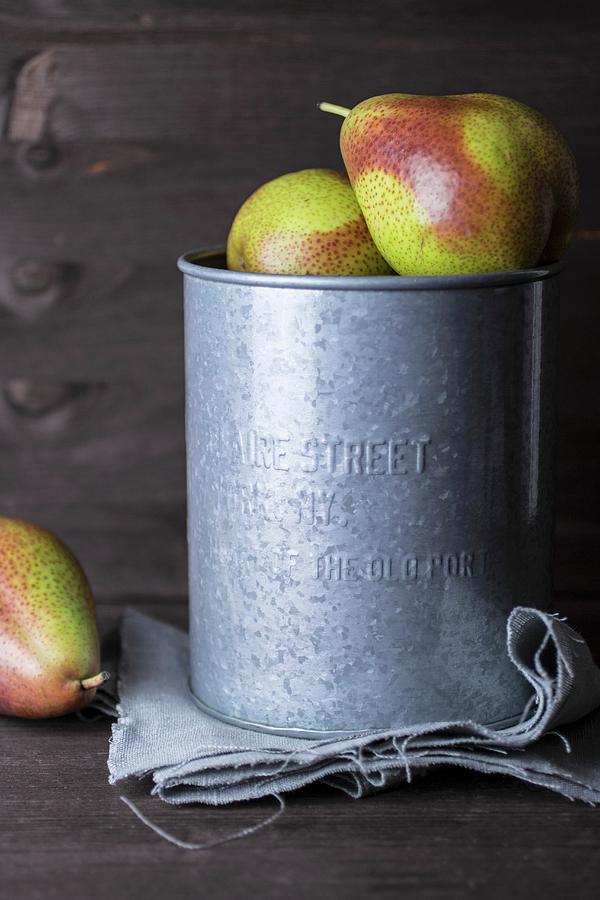 Pears In A Zinc Bucket Photograph by The Stepford Husband