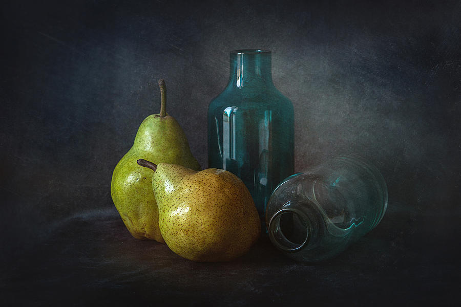 Pears In Blue And Teal Photograph by Lenka