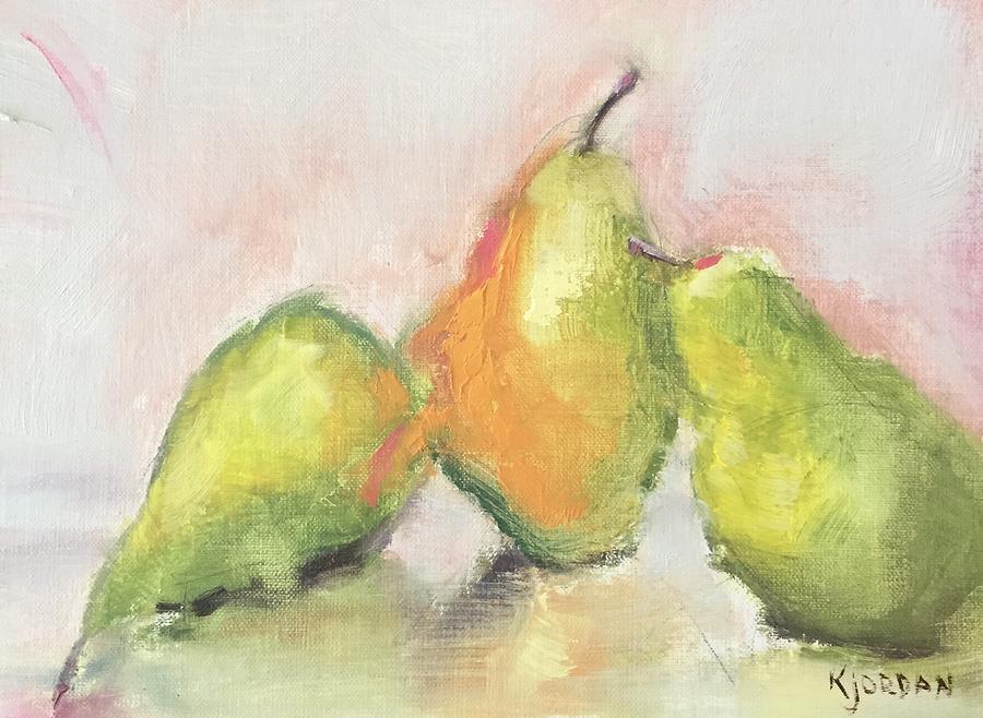 Pears X 3 Painting by Karen Jordan Pears X 3 Painting by Karen Jordan