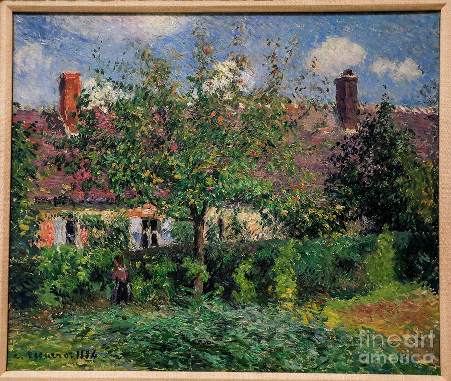 Peasant House At Èragny, 1884. Painting by Camille Pissarro - Pixels