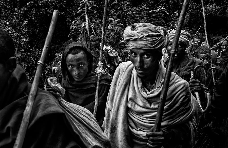 Peasants Back From Work-i (ethiopia) Photograph by Joxe Inazio Kuesta Garmendia
