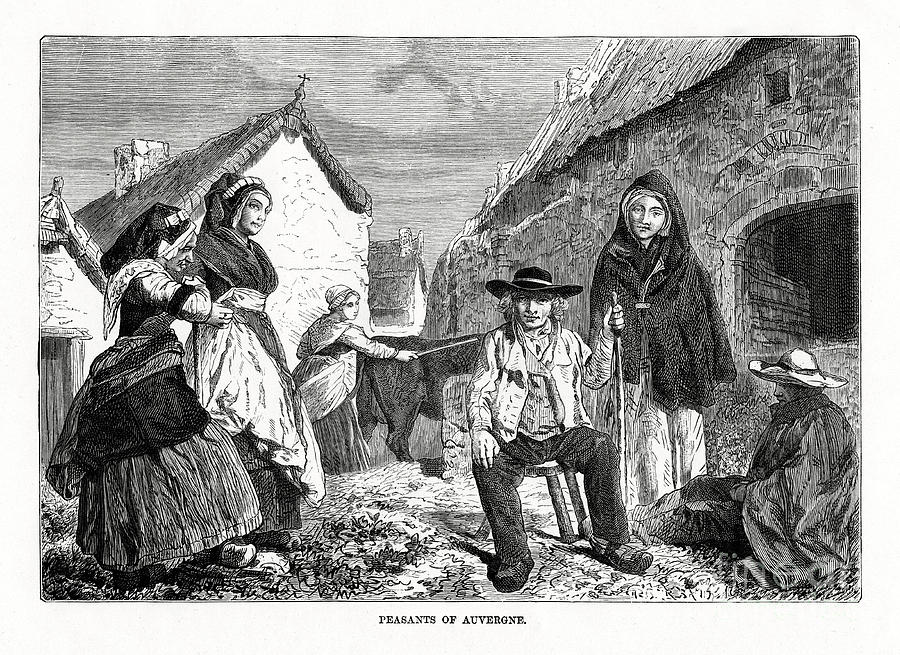 Peasants Of Auvergne, France, 19th Drawing by Print Collector