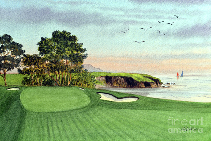 Pebble Beach Golf Course 5th Hole Painting