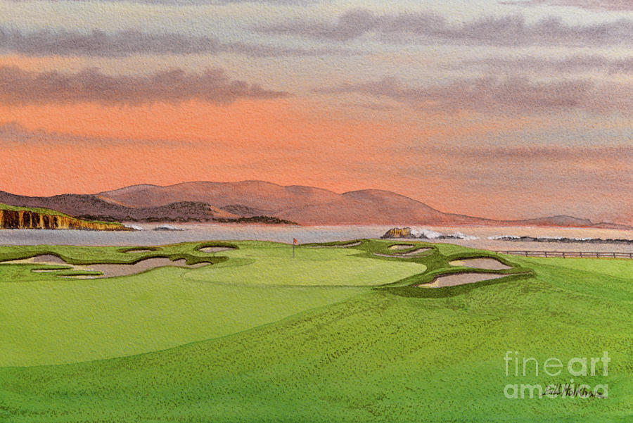 Pebble Beach Golf Course Hole 17 Painting