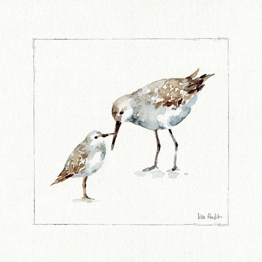 Animal Painting - Pebbles And Sandpipers IIi No Words by Lisa Audit
