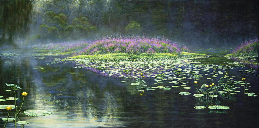 Pecks Mill Pond Painting by Bruce Dumas