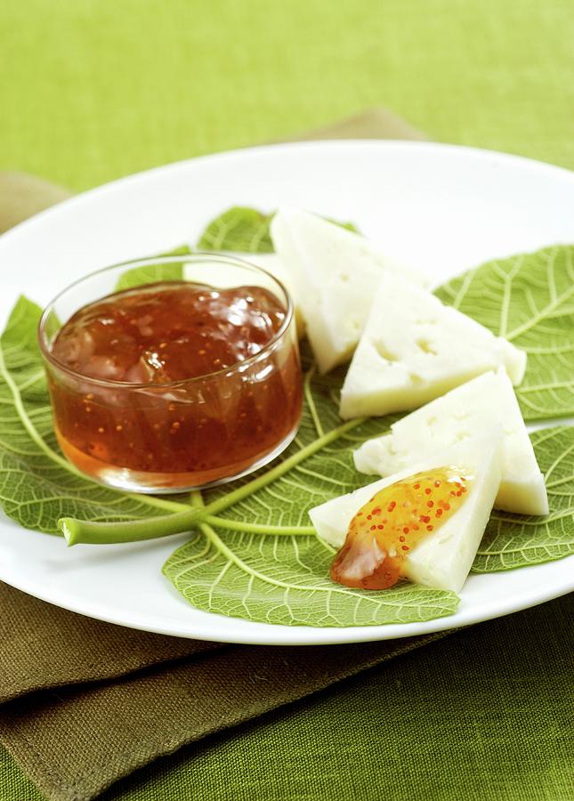 Pecorino Cheese With Fig Compote Photograph by Franco Pizzochero