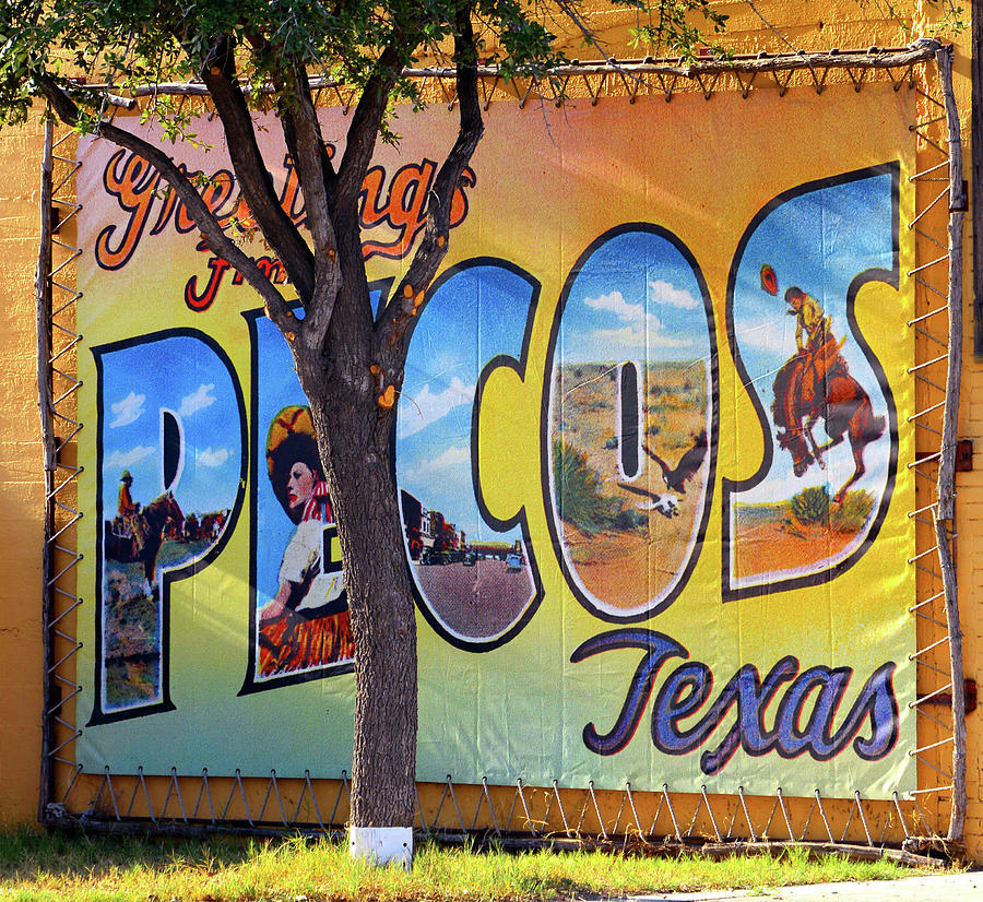 Pecos Texas postcard art Photograph by David Lee Thompson