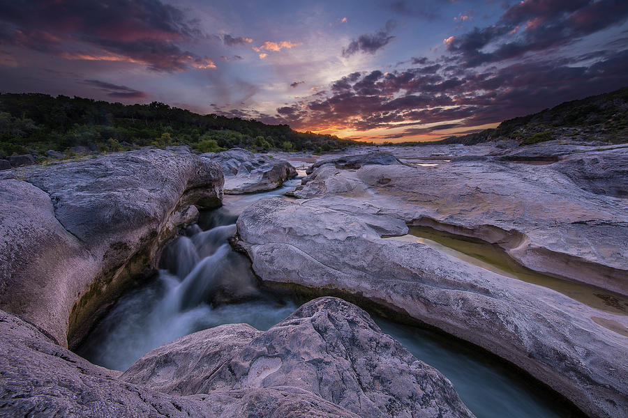 Pedernales Falls State Park Sunset on the river Photograph by Micah Goff