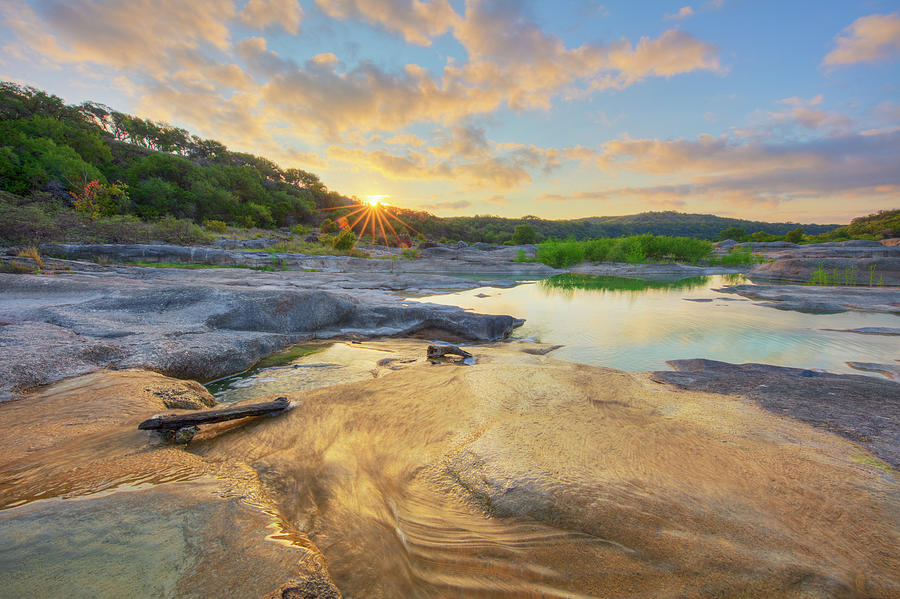 Pedernales River Sunrise, Texas Hill Country 8252 Photograph By Rob 