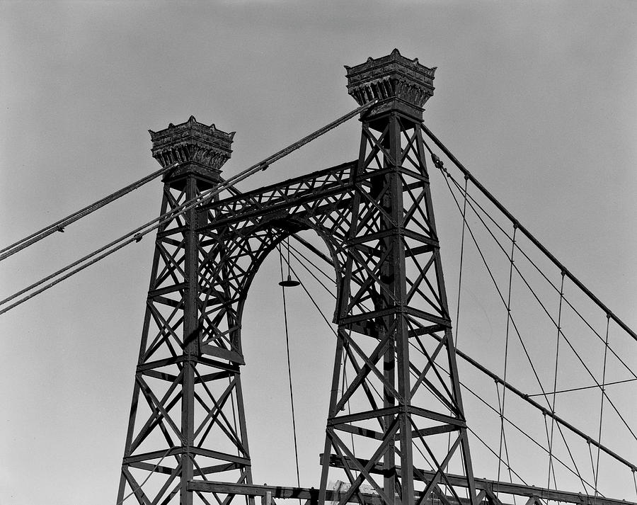 Vintage Digital Art - Pedestrian Suspension Bridge, Close Up by Print Collection