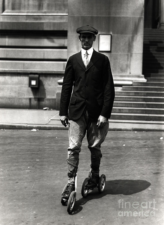 Pedmobile Demonstrated By Inventor, 1917 Photograph by Bettmann