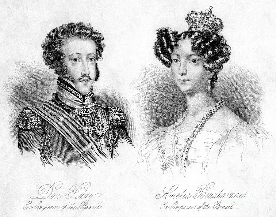 Pedro I, Emperor Of Brazil And Princess Drawing by Print Collector