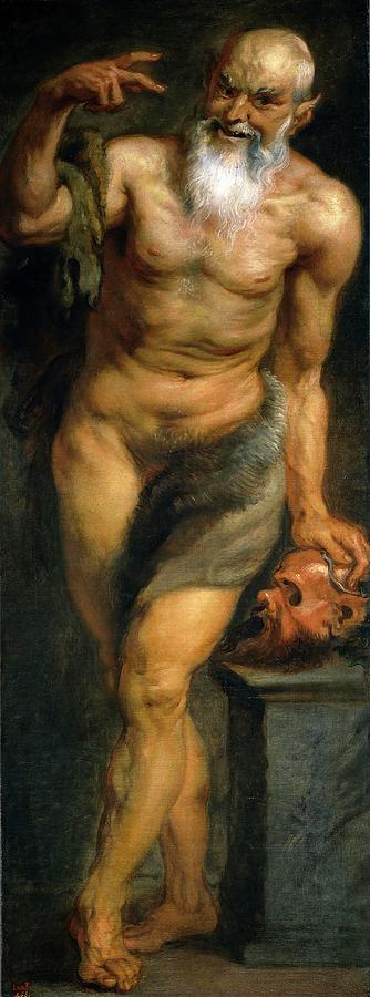 Pedro Pablo Rubens -and workshop- / Silenus or a Faun, 1636-1637, Flemish School. Painting by Peter Paul Rubens -1577-1640-